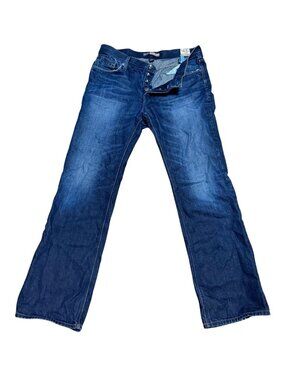 Straight Leg Button Fly Jeans Sz 36x34 USA MADE Dylan George Relaxed Fit Mens